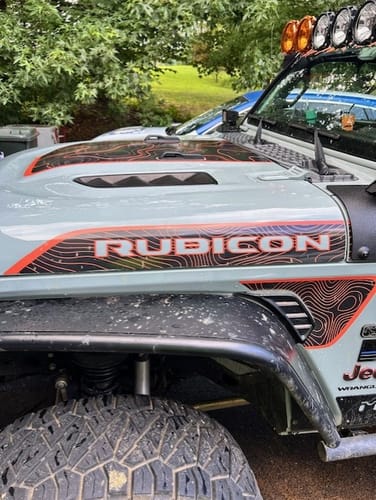 Customer photo review of Rubicon Hood Graphic - Topography (Black Background)