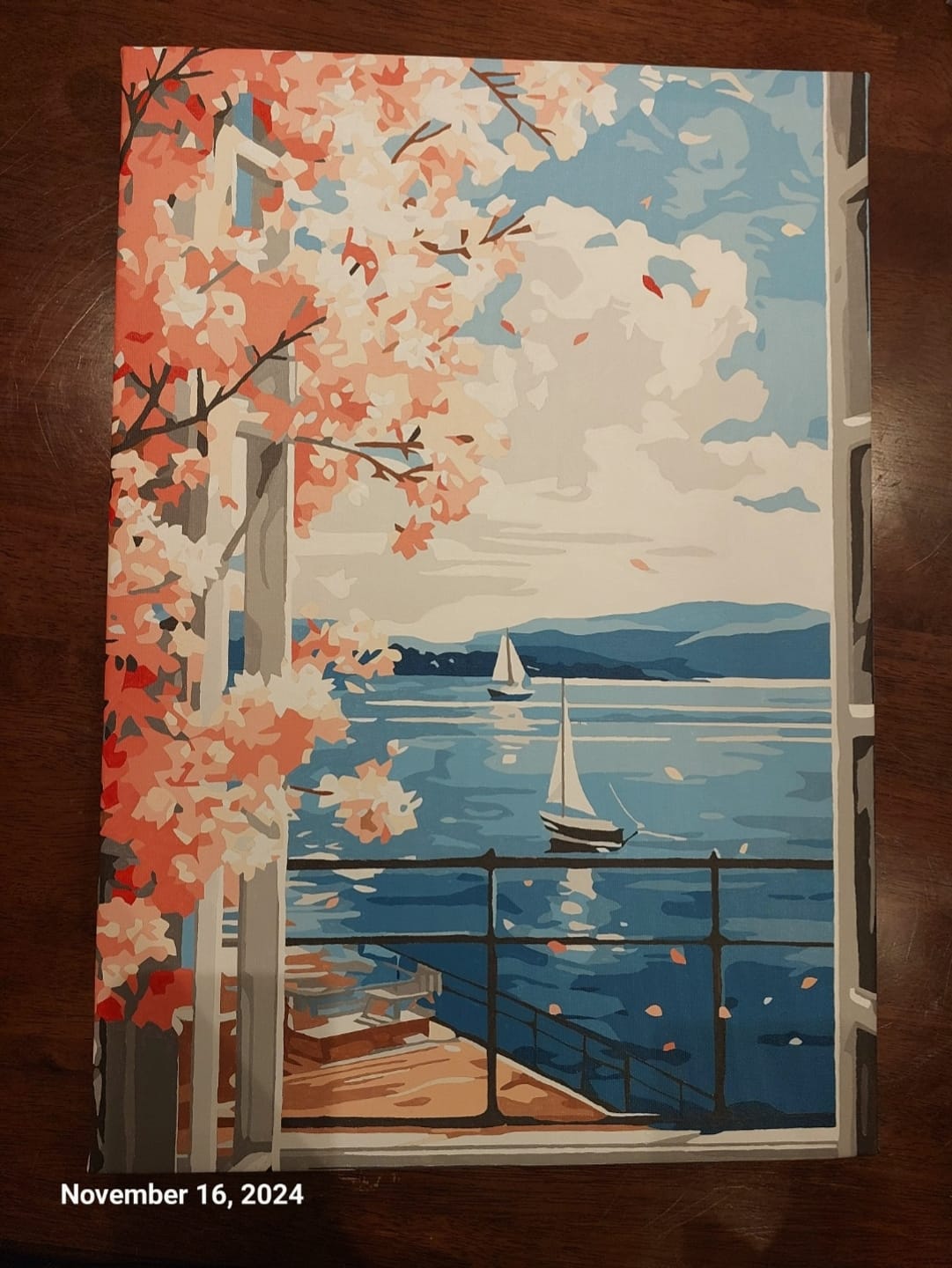 Customer photo review of Lakeside Window Panorama - Paint By Numbers Kit