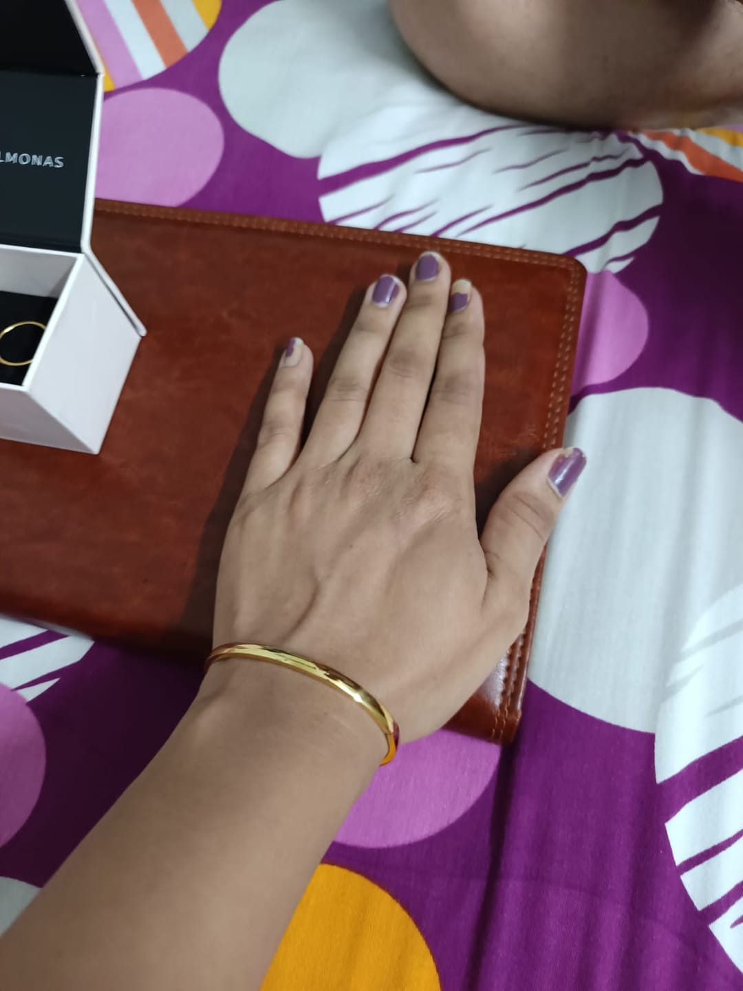 Customer photo review of Plain Gold Bangle Bracelet - 6 mm