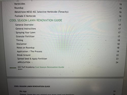 Customer photo review of Cool Season Renovation Guide 50% Off