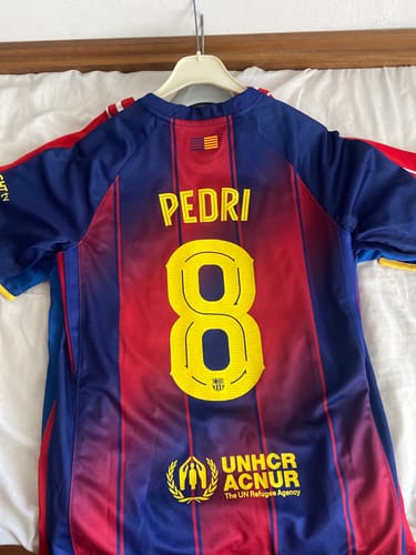 Customer photo review of Pedri Barcelona 2025 Champions League Short Sleeve Jersey