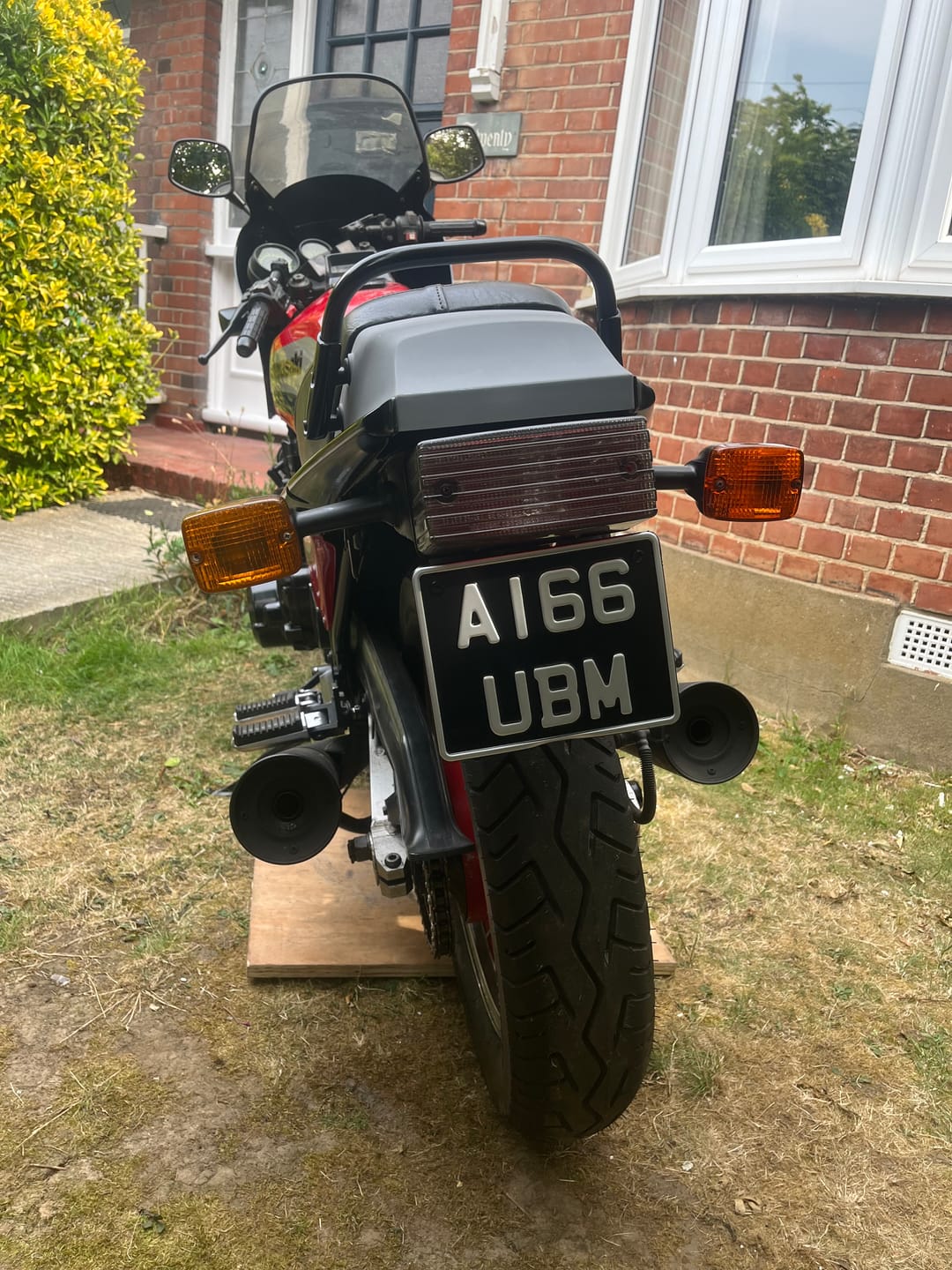 Customer photo review of Classic Metal Pressed 7.5 × 6 Motorbike Number Plate