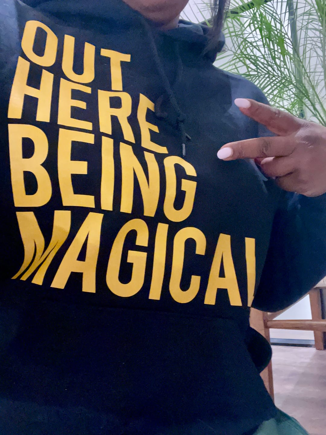Customer photo review of Out Here Being Magical Hoodie