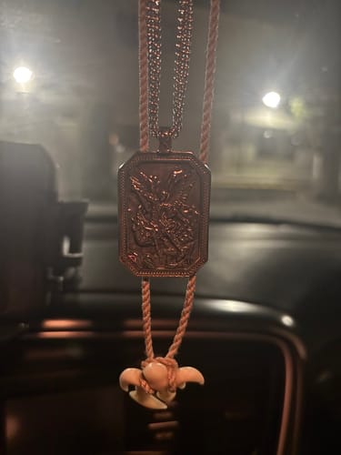 Customer photo review of FREE Today: Classic Style St. Michael the Archangel Protection Stainless Steel Pendant Necklace