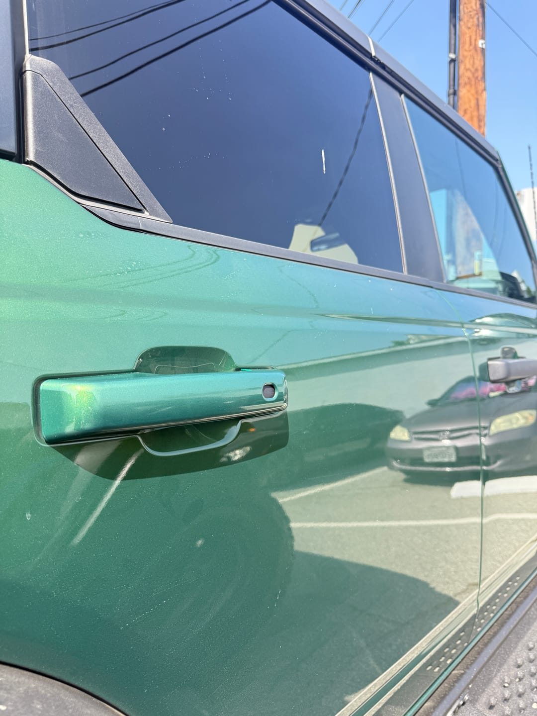 Customer photo review of Ford Bronco 21-26 OEM Color-Matched Door Handle Cover