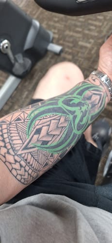 Customer photo review of Painless Tattoo Numbing Spray