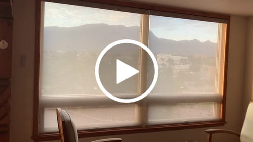 Customer video review of SmartWings Motorized Light Filtering Roller Shades 50% Blackout PVC Free Sunscreen