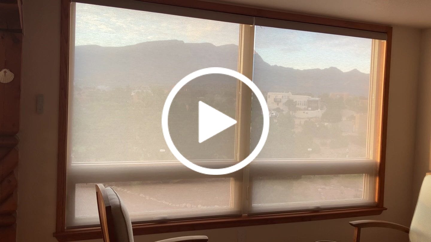 Customer video review of SmartWings Motorized Light Filtering Roller Shades 50% Blackout PVC Free Sunscreen