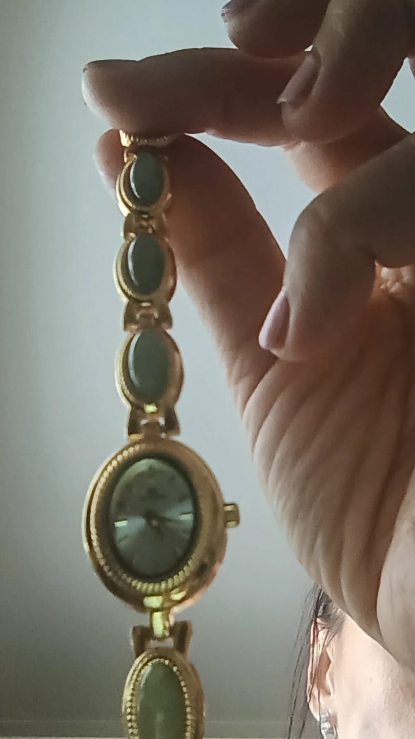Customer photo review of Aubrette Women's Watch - Luxury Jade Bracelet Quartz Timepiece, Elegant Gold Design