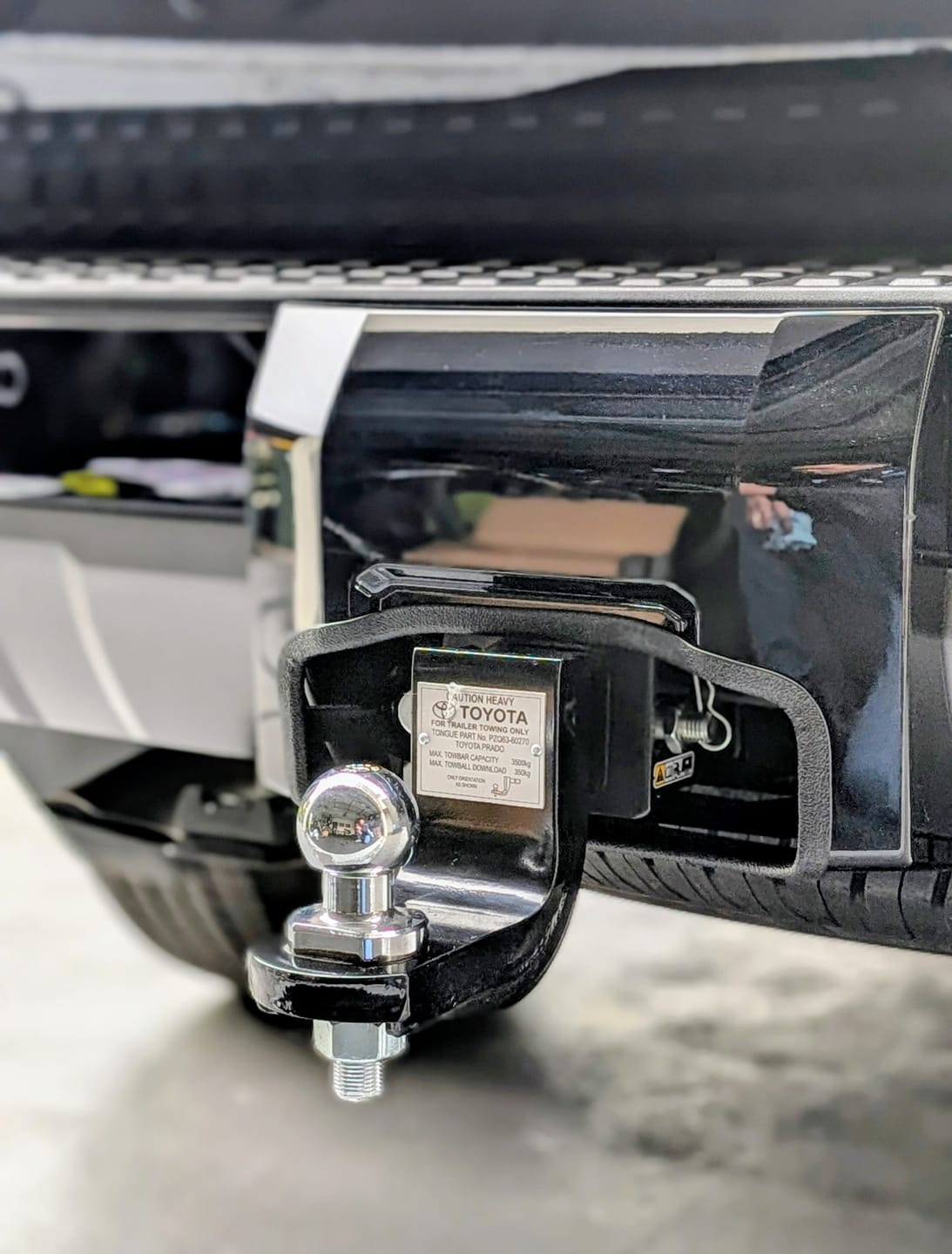 Customer photo review of Tow Bar Cover Cut Out Service for Prado LC250 Series