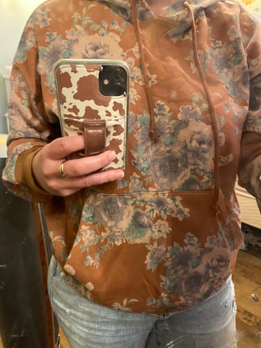 Customer photo review of Vintage Floral Hooded Sweatshirt
