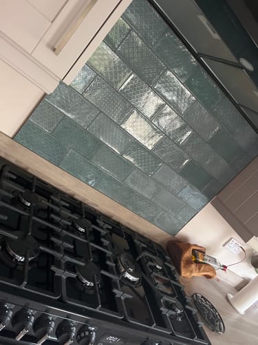 Customer photo review of Décor Valley Emerald Rectangle Ceramic Tiles