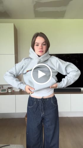 Customer video review of strawberry grey hoodie