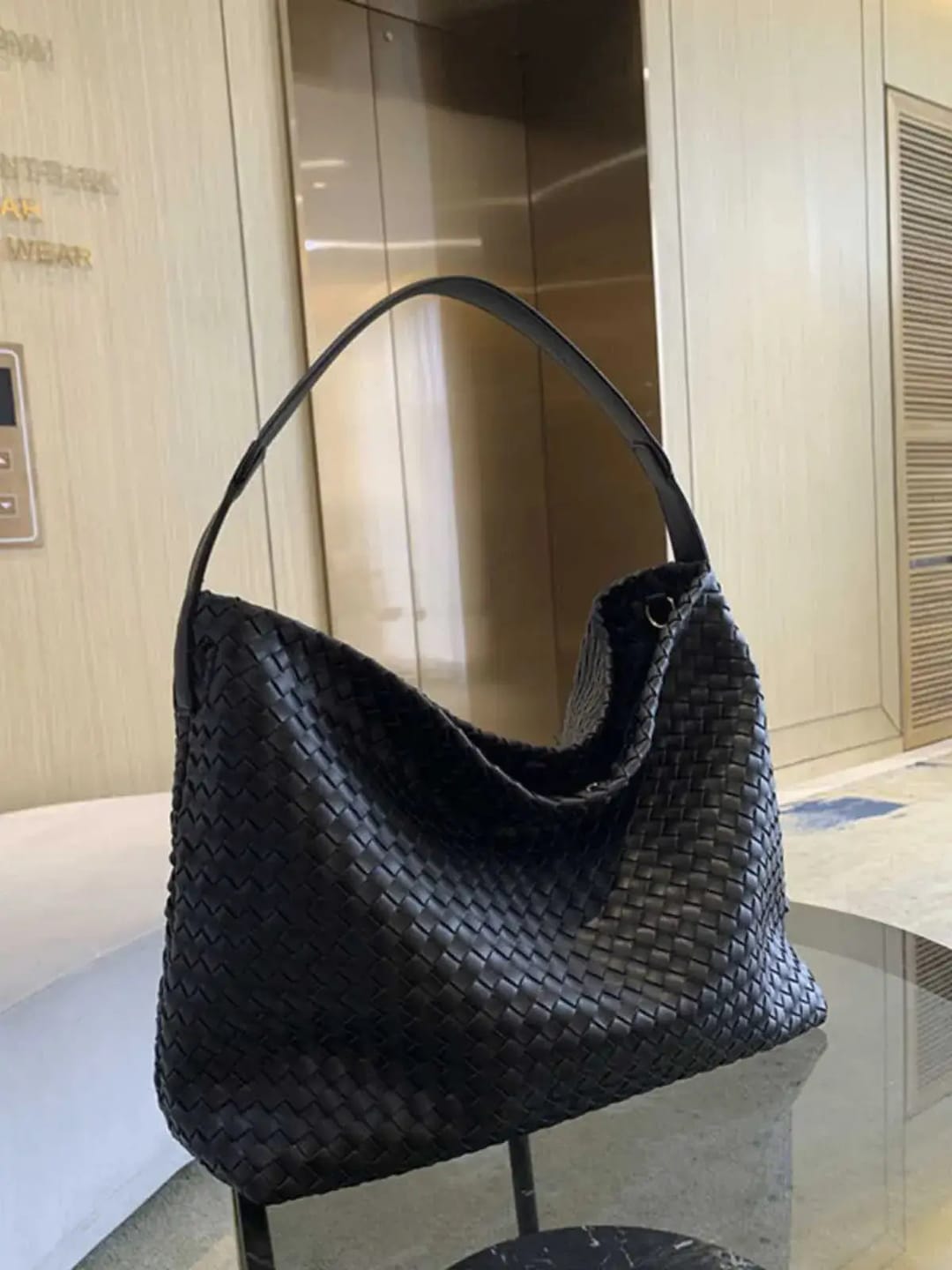 Customer photo review of Margaret Woven Tote Bag