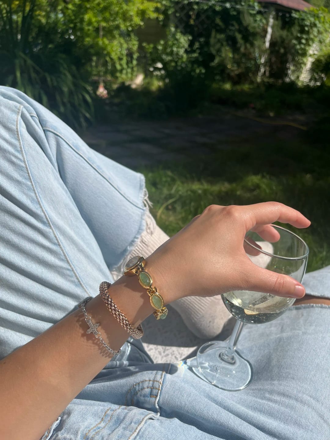 Customer photo review of Aubrette Women's Watch - Luxury Jade Bracelet Quartz Timepiece, Elegant Gold Design