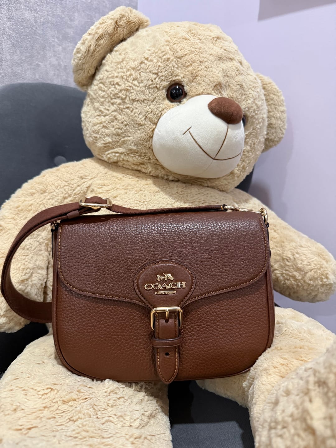 Customer photo review of Coach Amelia Saddle Bag In Brown