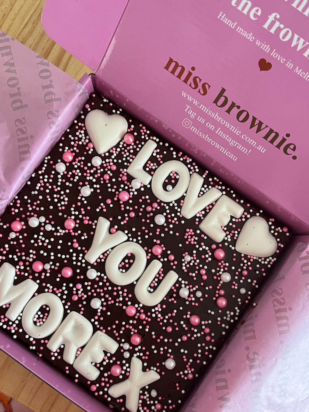 Customer photo review of Mini Custom Birthday Brownie