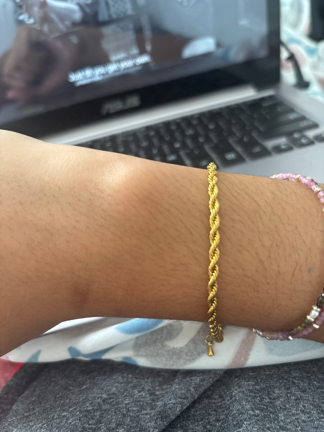 Customer photo review of Twisted 18K Gold Bracelet