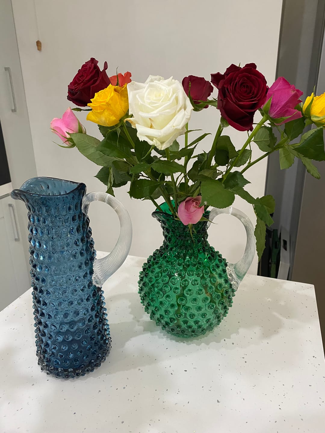 Customer photo review of Underlay Dark Green Hobnail Jug