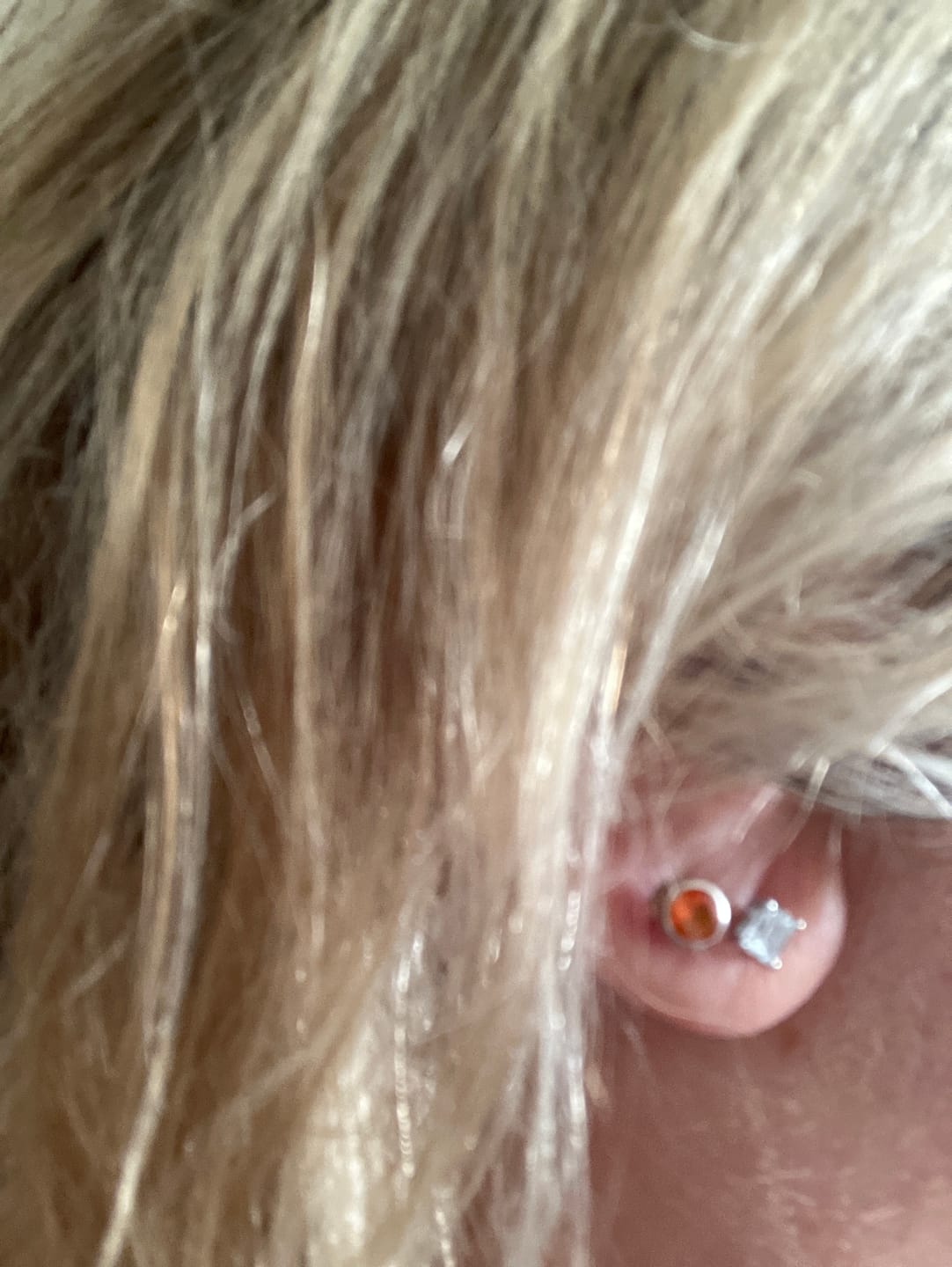 Customer photo review of Moissanite Solitaire Sleep Earrings