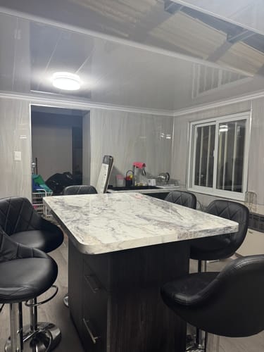 Customer photo review of Pack 6 Sillas Taburete Piso Bar Giratoria Altura Regulable Con Respaldo