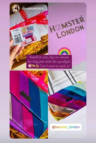 Customer photo review of Hamster London Beverley Rainbow Wave Handbag