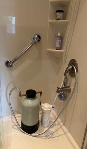 Customer photo review of Shower Water Softener System