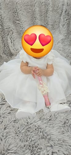 Customer photo review of Baptism Dresses Baby Girl Summer White Lace Flower Girl Dress Toddler Christening Dress