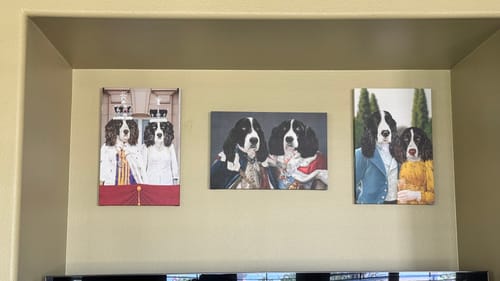 Customer photo review of The Coronation Couple - Custom Pet Canvas