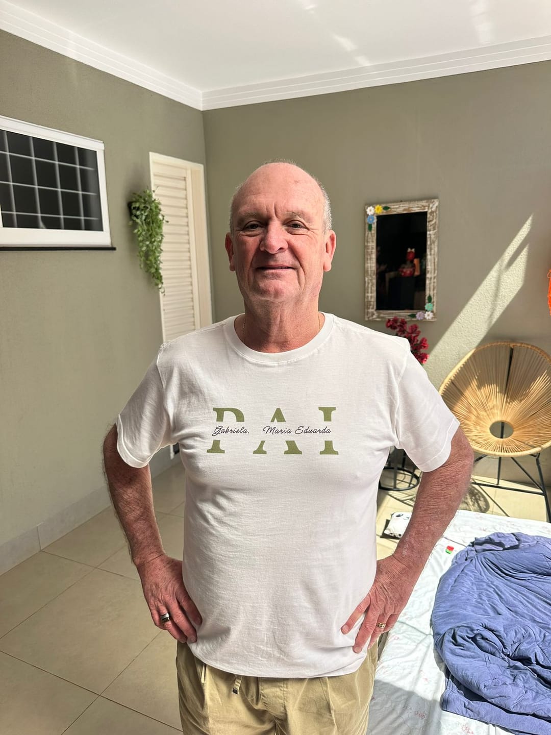 Customer photo review of Camiseta Personalizada MÃE / PAI E FILHOS - Algodão 100%