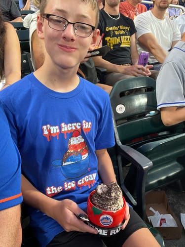 Customer photo review of Ice Cream Helmet T-Shirt