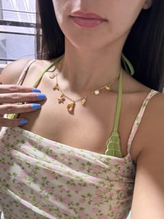 Customer photo review of GOLD OCEAN LETTER NECKLACE