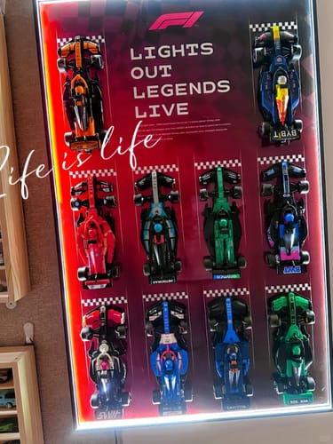 Customer photo review of LEGO™ LED Wall-Mount Frame for Speed Champions F1 10-Car Race Car – Team Edition