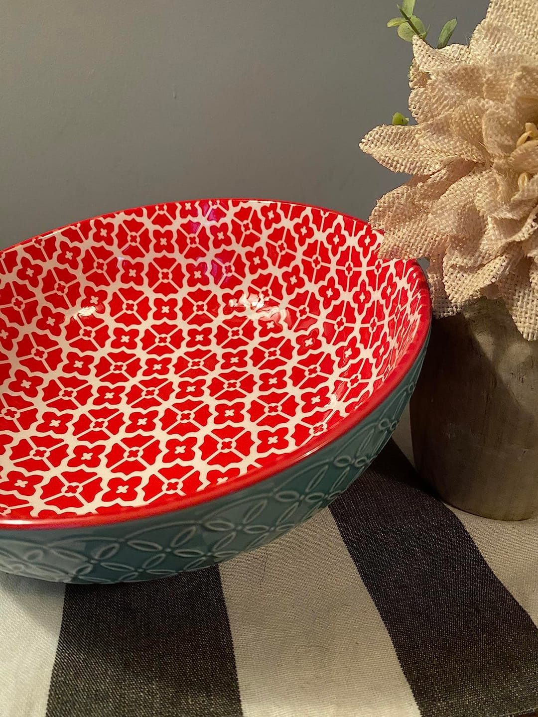 Customer photo review of Mosaian Large Serving Salad Pasta Bowls  - Set of 2