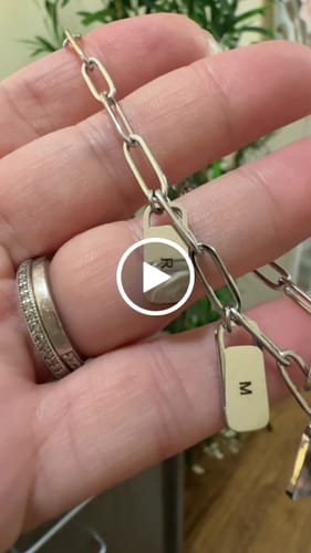 Customer video review of Personalized Chain Link Bracelet with Custom Name Charms