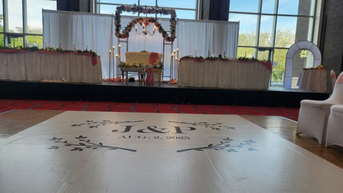 Customer photo review of Custom Floor Decals for Birthday&Baby Shower&Wedding Party Decorations