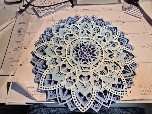 Customer photo review of Multilayer round mandala wall art laser cut svg file