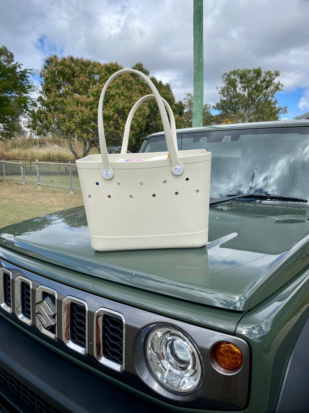 Customer photo review of Maxi Tribe Bag in Sand Dune
