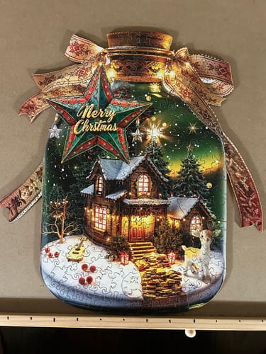 Customer photo review of Christmas message in a bottle Wooden Jigsaw Puzzle