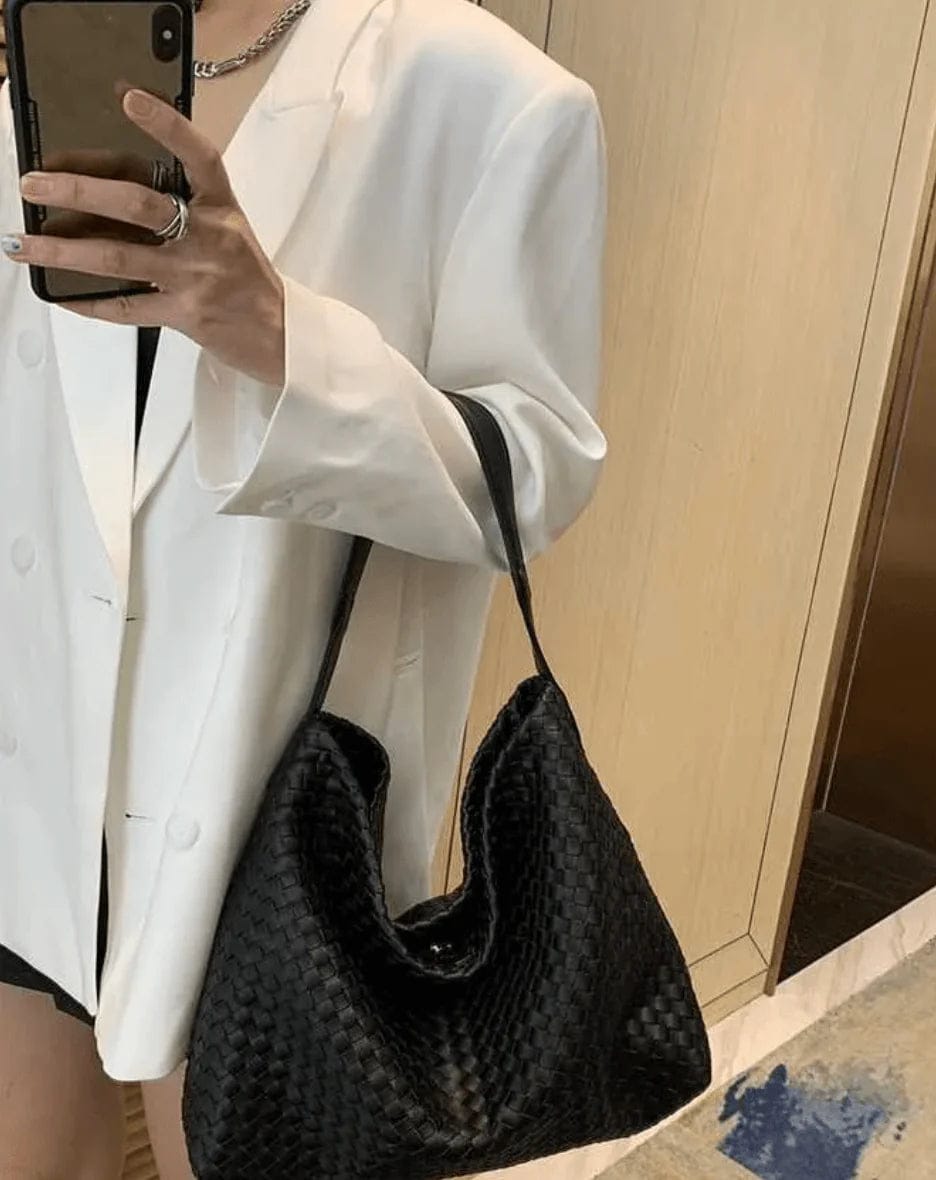 Customer photo review of Margaret Woven Tote Bag