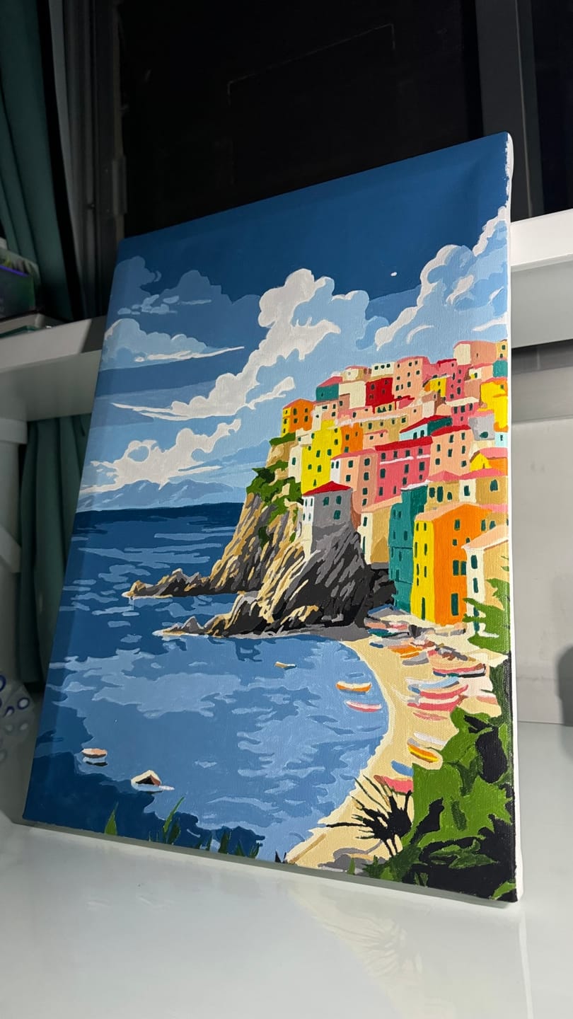 Customer photo review of Amalfi Coast of Italy - Paint By Numbers Kit