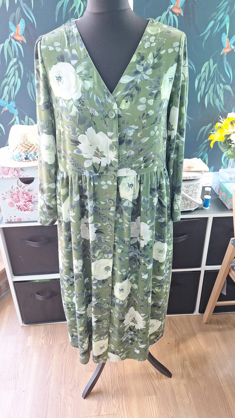 Customer photo review of Coastal Floral Viscose Satin Fabric