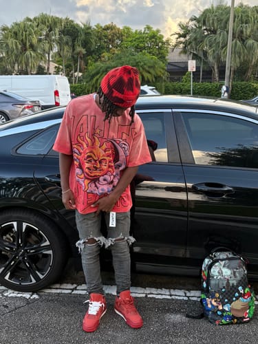 Customer photo review of Vale Forever Thrashed Sun Tee Red