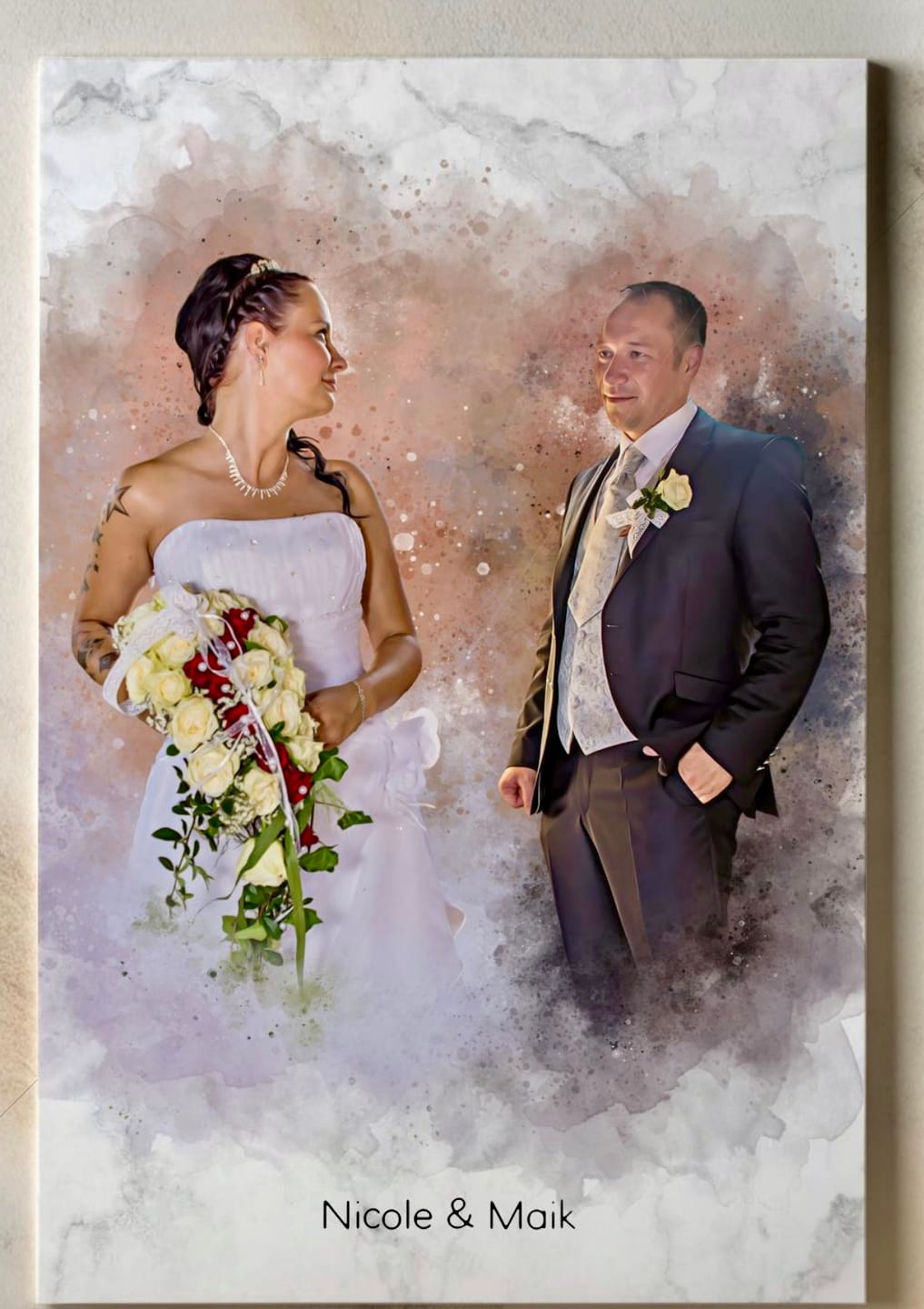 Customer photo review of Dein Hochzeitsfoto als Aquarell Poster | Geschenk zur Hochzeit