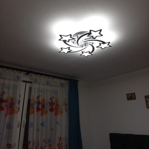 Customer photo review of Lustra LED STAR DESIGN BLACK Echivalent 600W Telecomanda
