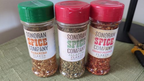 Customer photo review of Ghost Pepper Habanero Jalapeno Flakes Spice Gift Box