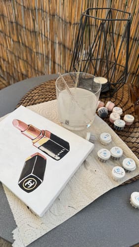 Customer photo review of Malen nach Zahlen – 6 Mini-Gemälde | Luxusmarken-Set