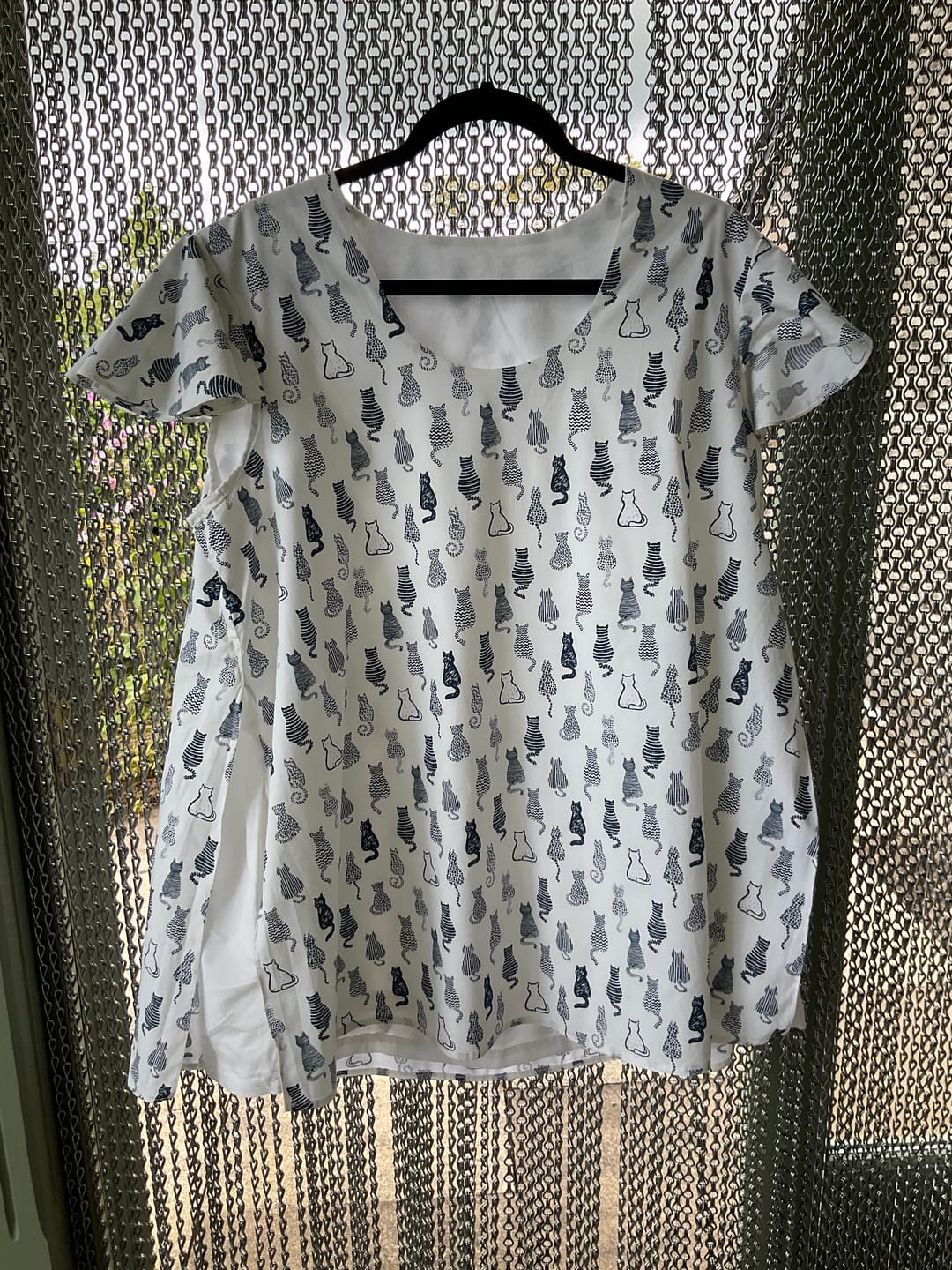Customer photo review of Striped Cats Rose & Hubble Cotton Poplin Fabric