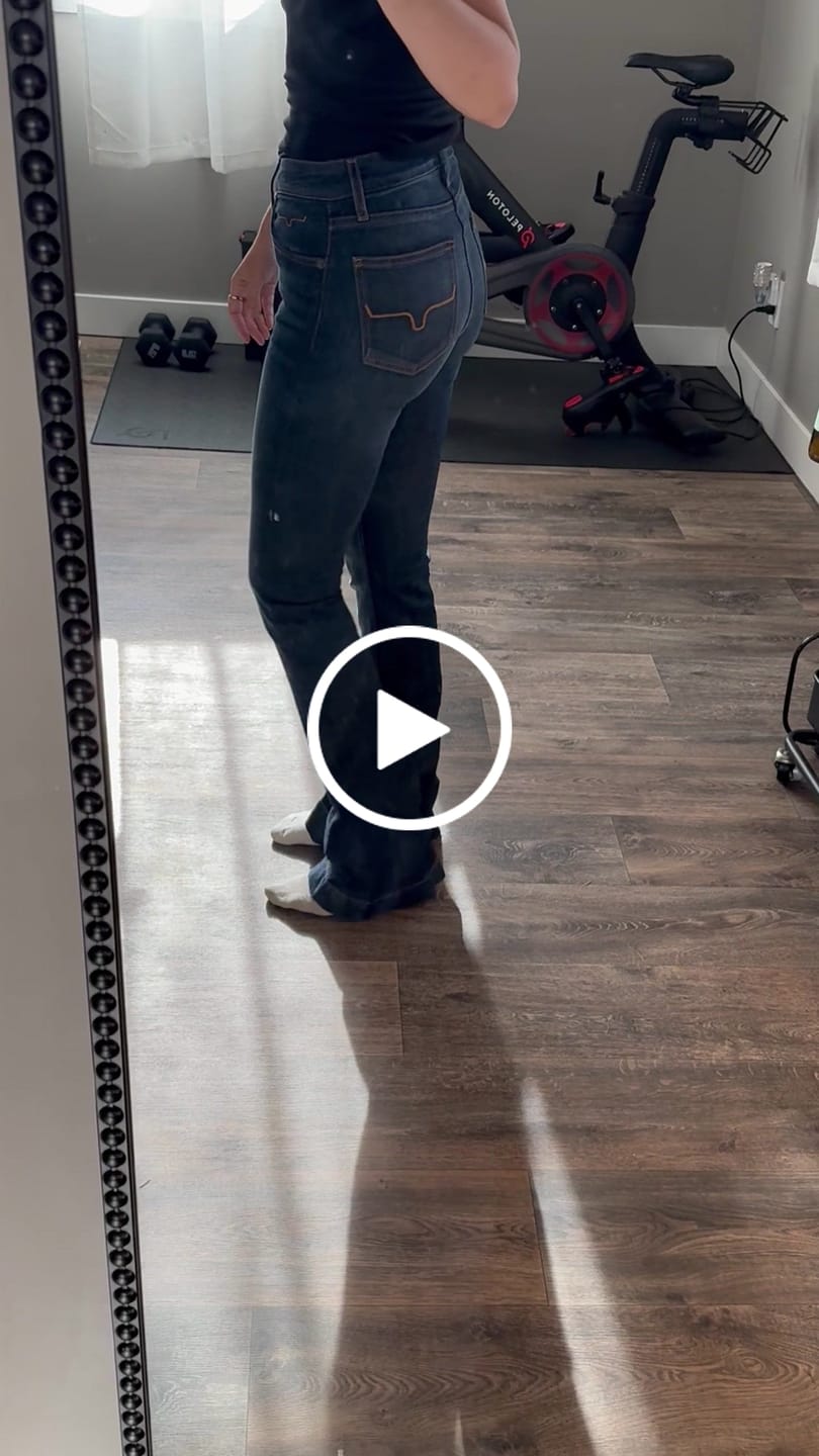 Customer video review of Kimes Ranch Women's Jeans Wide Flare Jennifer KRWFJ00000 Dark Wash