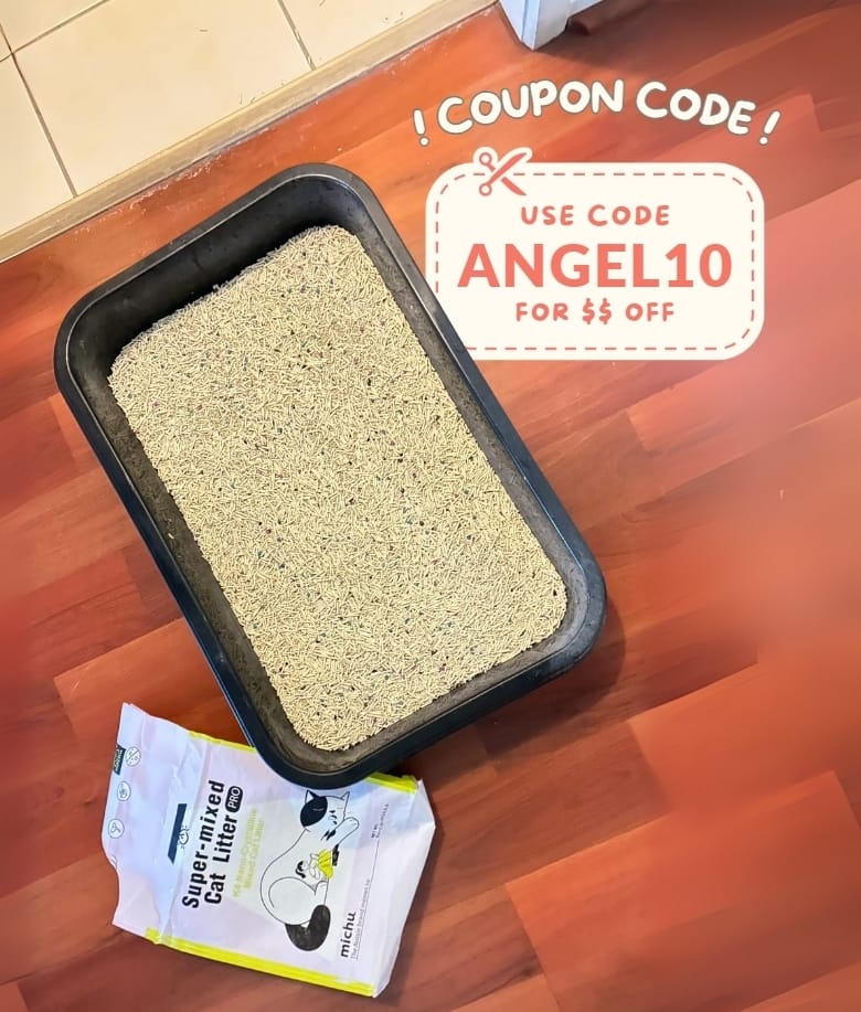 Customer photo review of Michu Premium Mixed Tofu Cat Litter Pro Gen2 6L- Superb in Flushable, Eco-Friendly & Odour-Control